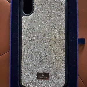 Swarovski Silver Crystal Phone Case with Logo Plaque